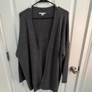 American Eagle Womens Small Gray Cardigan Open Front Soft Minimalist Old Money